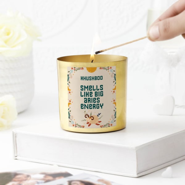 Smells Like Big Aries Energy - Personalized Metal Candle