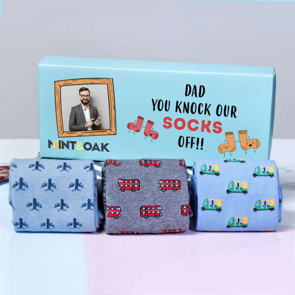 Socks for Dad in Personalized Gift Box Set of 3 : Gift/Send Fashion and