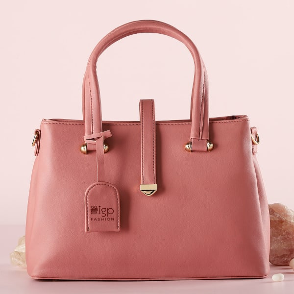 Spacious Pink Handbag For Women