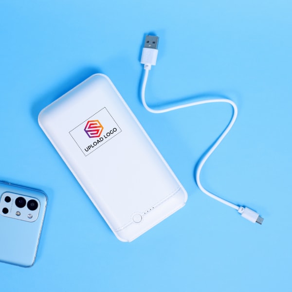 Spark 20000mAh White Personalized Portable Charger