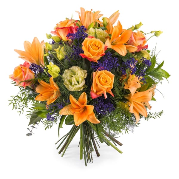 Special bouquet with orange roses