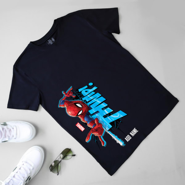 Spidey Love Personalized Tee For Men Black