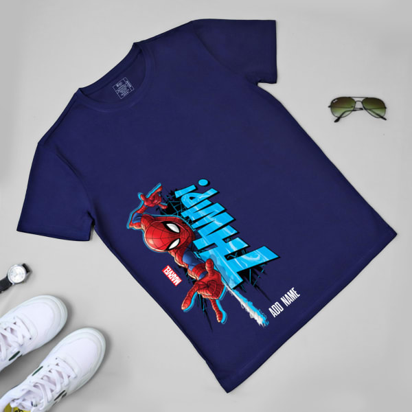 Spidey Love Personalized Tee For Men Navy Blue