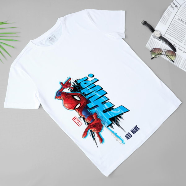 Spidey Love Personalized Tee For Men White