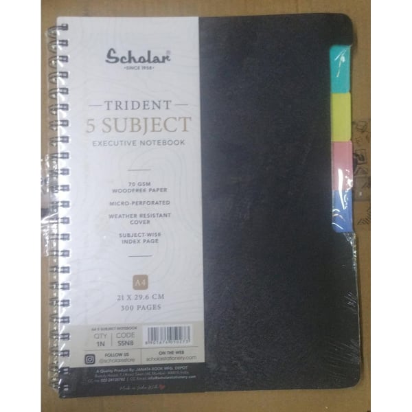 Spiral Notebook 5 Subject Executive Notebook
