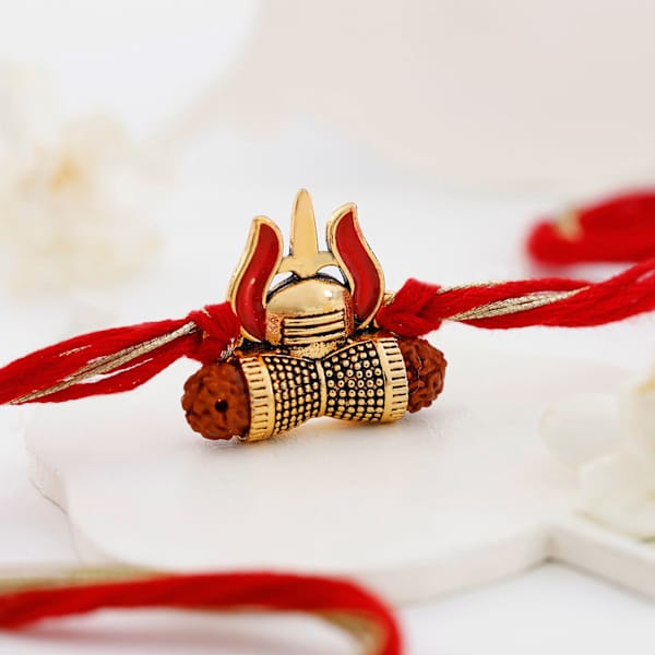 Spiritual Rudraksh Trishul Rakhi