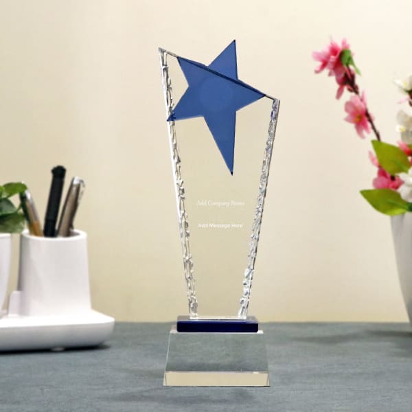 Star Award Trophy - Customized with Company Name & Message