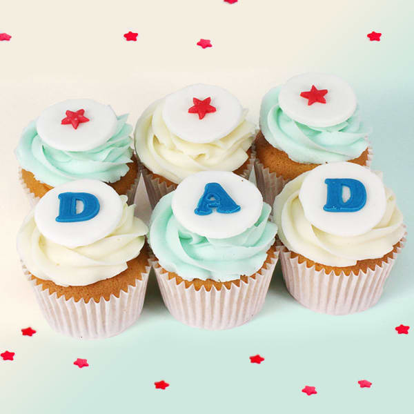 Star Vanilla Cupcakes For Dad (6pcs)
