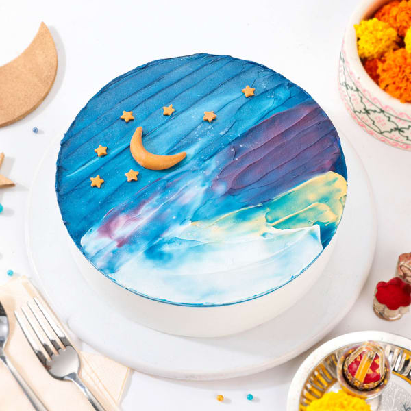 Starry Delight Karwa Chauth Cake(1 Kg)