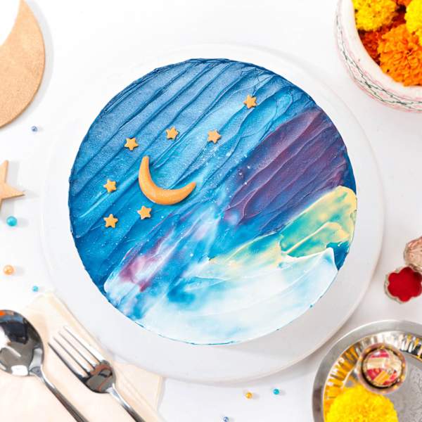 Starry Delight Karwa Chauth Cake