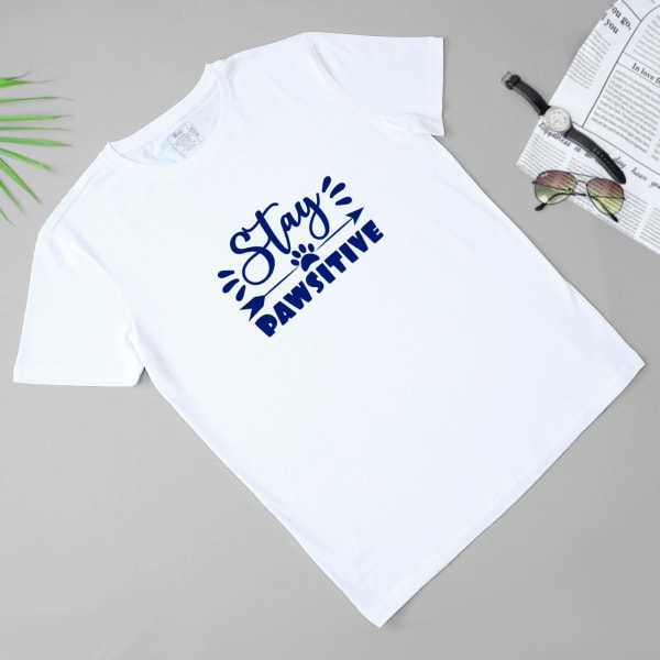 Stay Pawsitive Men's T-shirt  - white