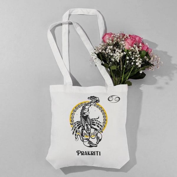 Stellar Sun Sign - Personalized Canvas Tote Bag - Cancer