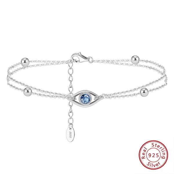 Sterling Silver Evil Eye Bracelet