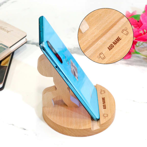 Stick Figure Shaped Personalized Wood Mobile Stand