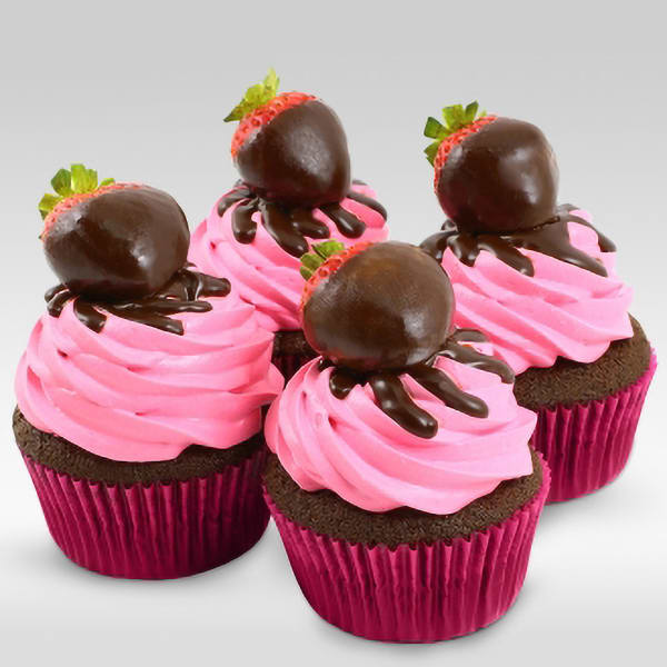 Strawberry Burst 4 Cupcakes