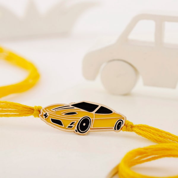 Striking Ferrari Car Rakhi For Kids