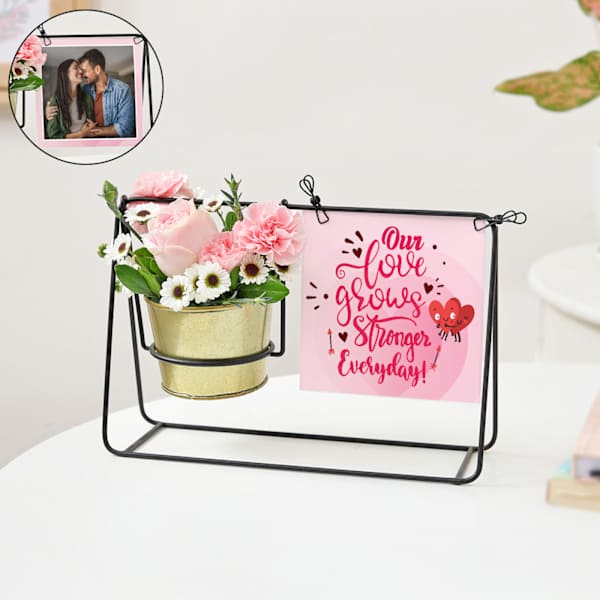 Strong Love Personalized Valentine's Day Swinging Planter