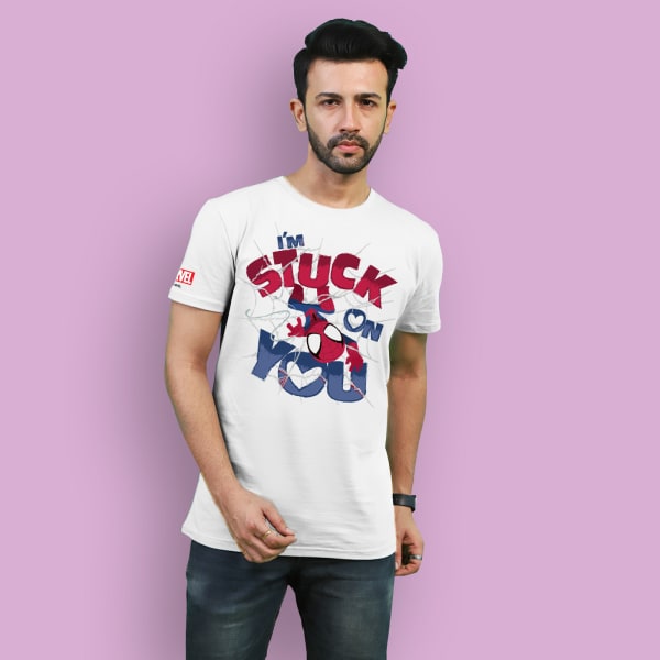 Stuck On You Spidey Personalized Tshirt