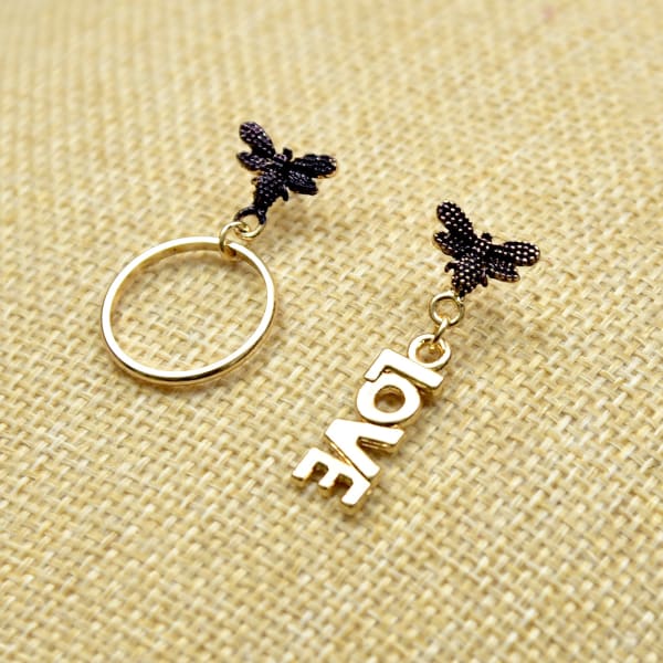 Stunning Butterfly Love and Ring Earrings