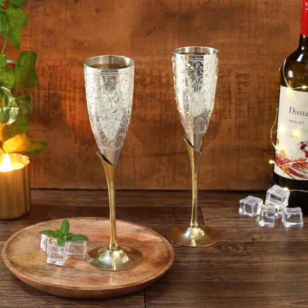 Stunning Silver Plated Bar Glasses Gift Send Home And Living Gifts Online J11005007 Igp Com
