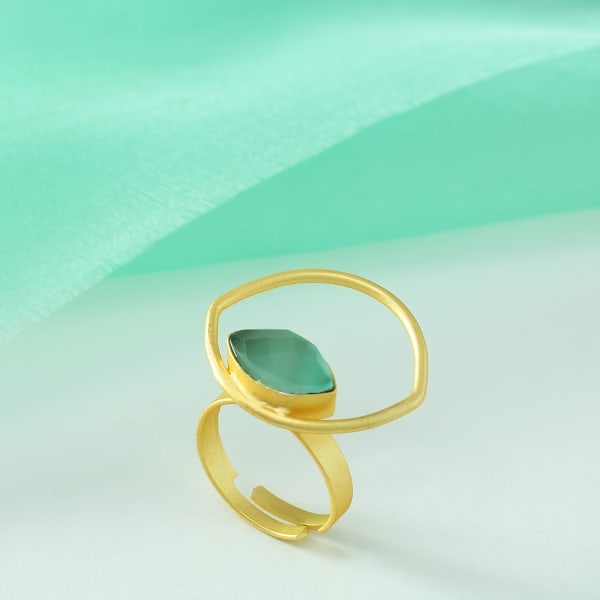 Stylish Adjustable Handmade Ring with Semi Precious Stone