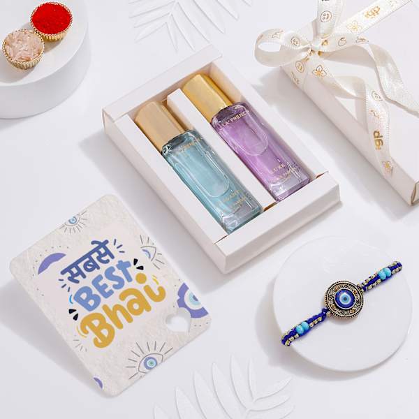 Stylish Evil Eye Rakhi Gift Combo