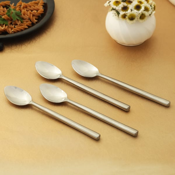 Suave Silver Dessert Spoons (Set of 4)