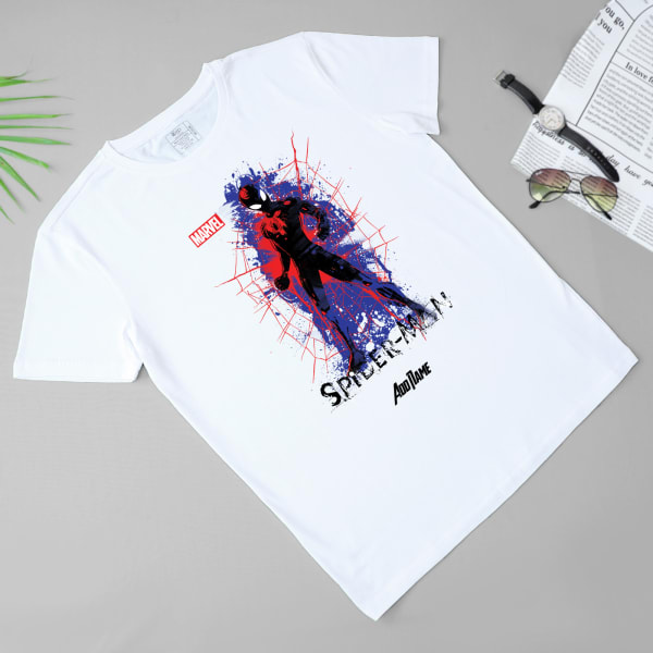 Suave Spiderman Personalized Tee For Men White