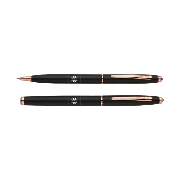 Submarine Set of 2 Rose Gold Roller And Ball Pen - Customised with Logo