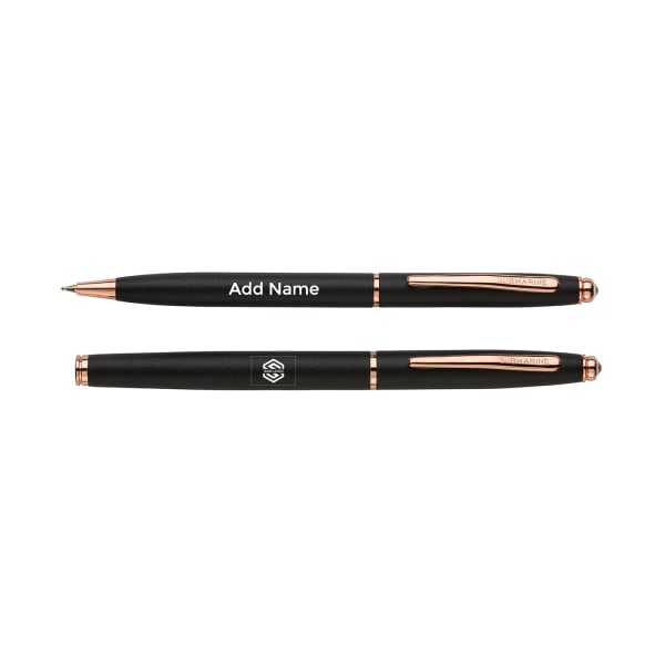 Submarine Set of 2 Rose Gold Roller And Ball Pen - Customised with Name