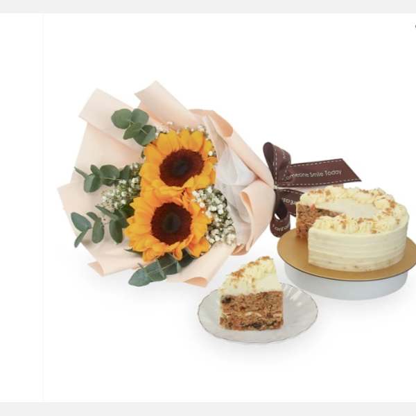 Sunny Sunflowers with Frozen Carrot Cake