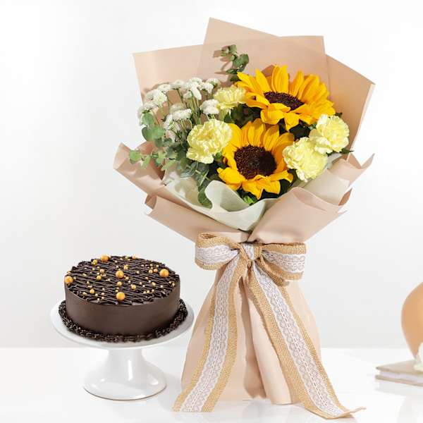 Sunshine Bouquet And Sweetness Combo
