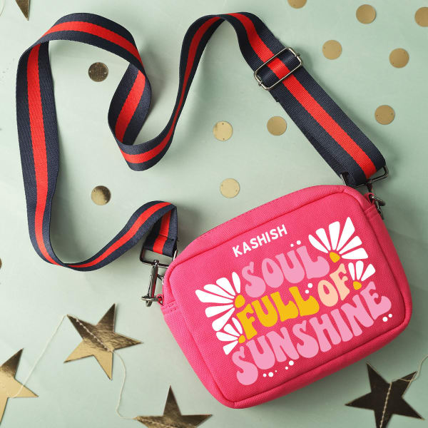 Sunshine Personalized Canvas Bag - Pop Pink