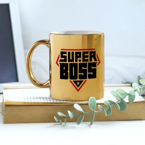 Super Boss Personalized Metallic Mug - Gold