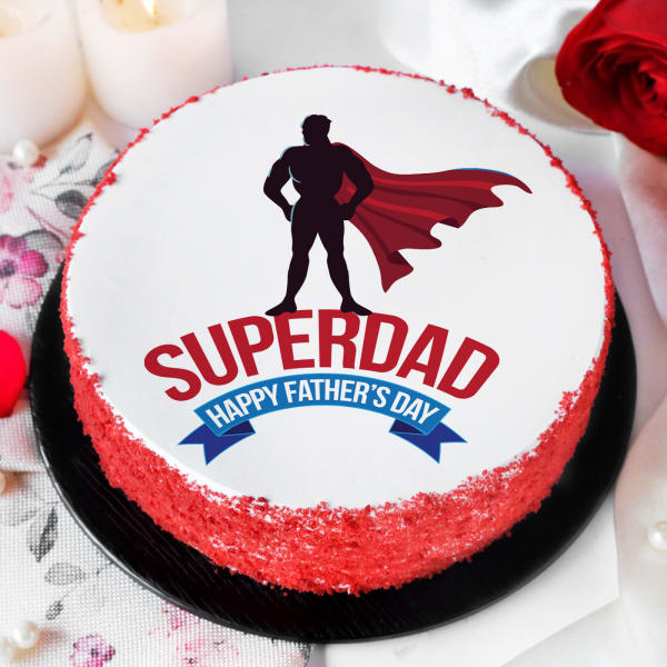 Superdad Father's Day Red Velvet Cake (1 Kg)
