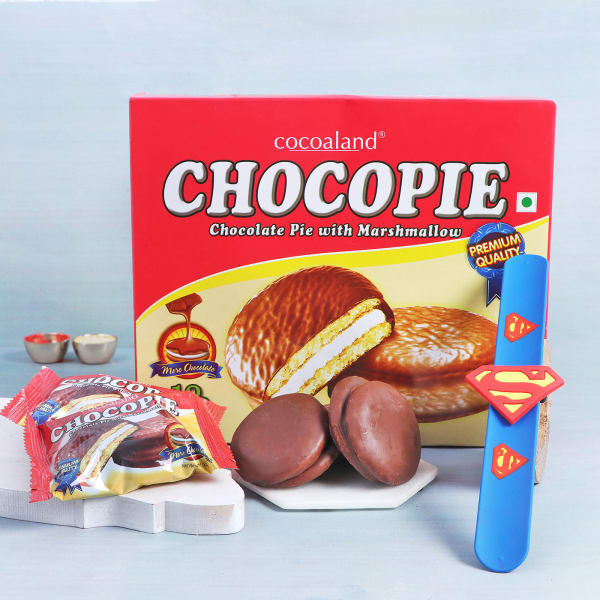 Superhero Rakhi With Pie Chocolates