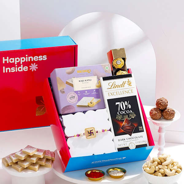 Swastik Meenakari Rakhi Hamper
