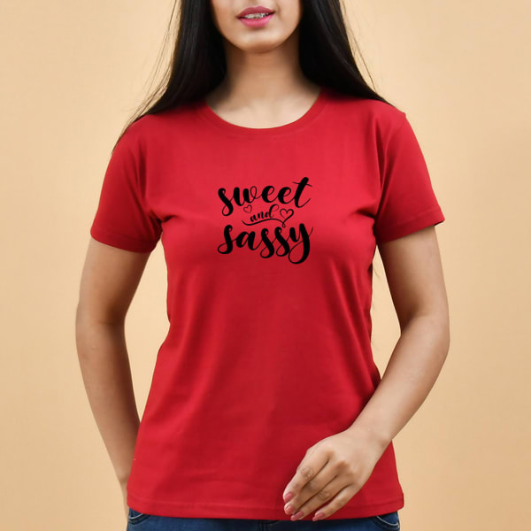Sweet and Sassy Red T-Shirt for Women