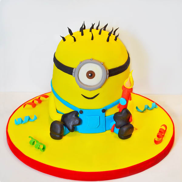 A Birthday Cake For A Big Minion Fan All Decorations Are Made Of Fondant   CakeCentralcom