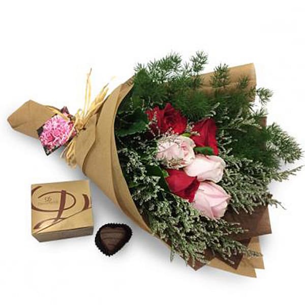 Sweet Rosy - Rose Bouquet with Decadence Chocolate