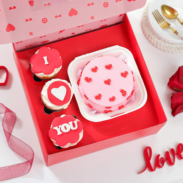 Sweetheart Cupcake And Cake Combo