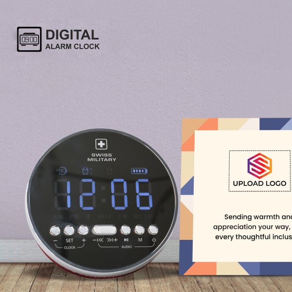 Swiss Military Digital Alarm Clock With Bluetooth Speaker