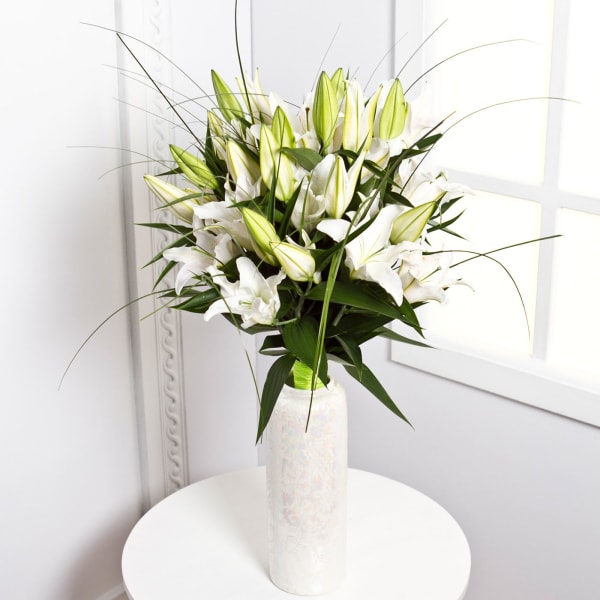Sympathy Bouquet with White Lilies