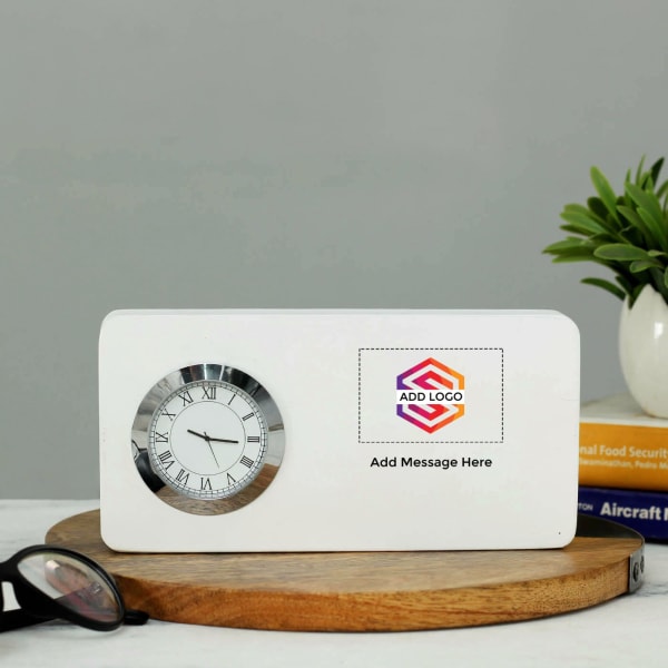 Table Clock - Customizable with Logo & Message
