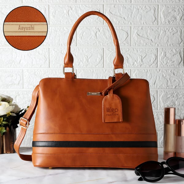 Tan Personalized Handbag For Women