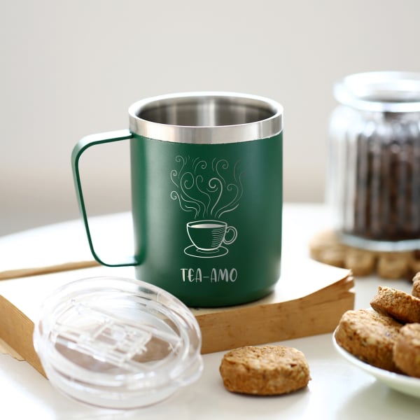 Tea-Amo Personalized Green Travel Mug