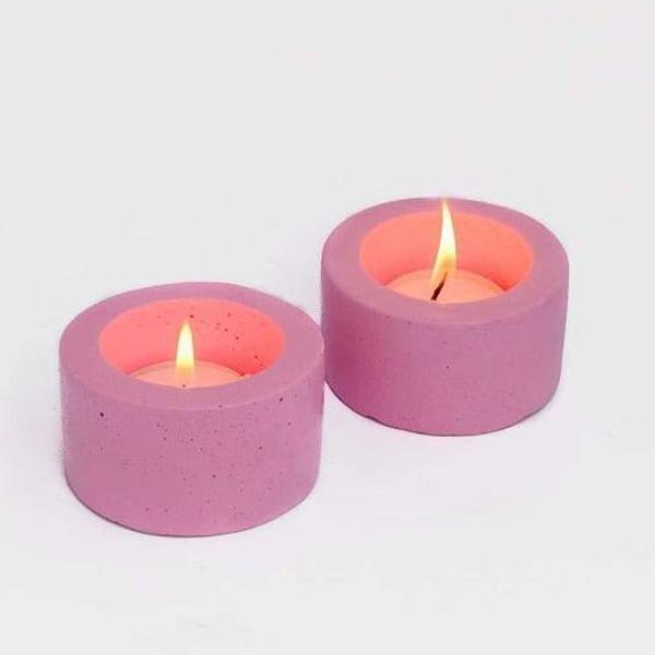 Tealight Holder - The Luminescence - Pink - Set Of 2