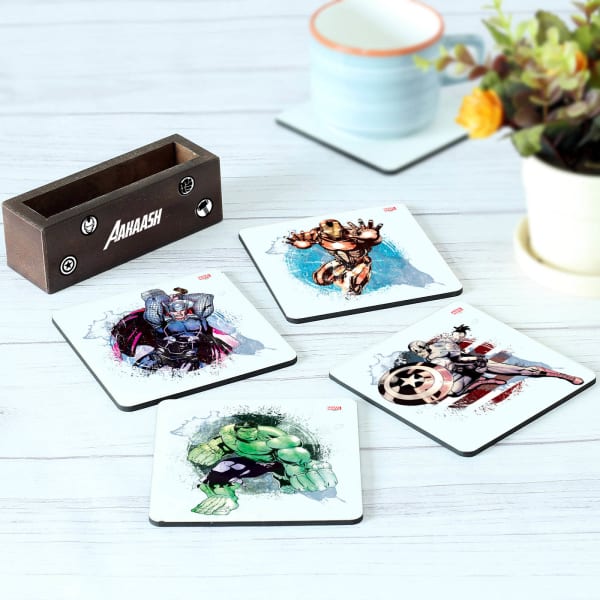 Team Avengers Personalized MDF Coasters