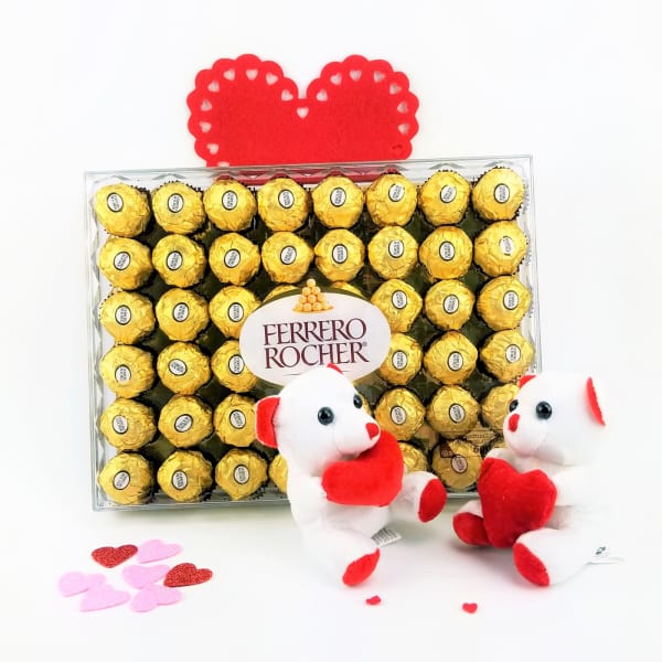 Teddies with Ferrero Rocher Chocolates 48 Pcs Pack