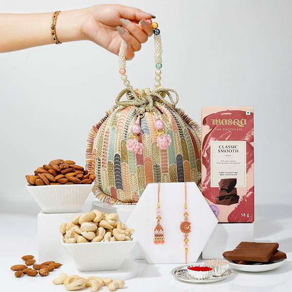 Temple Bhaiya Bhabhi Rakhi And Treats Hamper